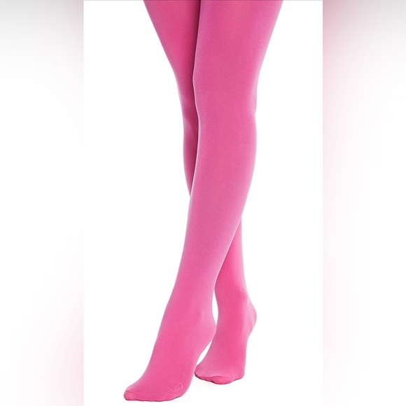 Colored Tights are totally on trend 🤩 So fun! Pink Opaque Tights. Size S/M. - Picture 4 of 7
